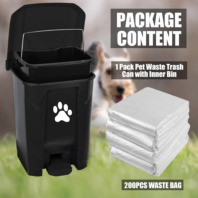 tebiete Dog Poop Trash Can Outdoors Pet Waste Station - Image 7