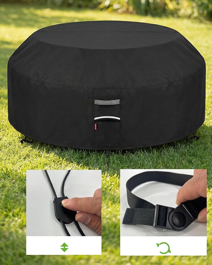 90"D Outdoor Patio Furniture Covers Waterproof Picnic Table Cover Round Patio - Image 2