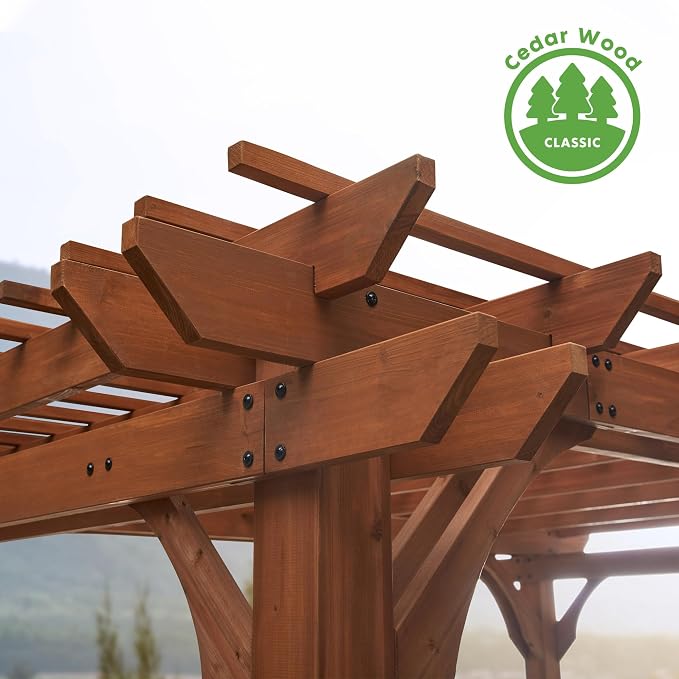Backyard Discovery Ashland 14' x 10' Cedar Wood Pergola Kit - Image 7
