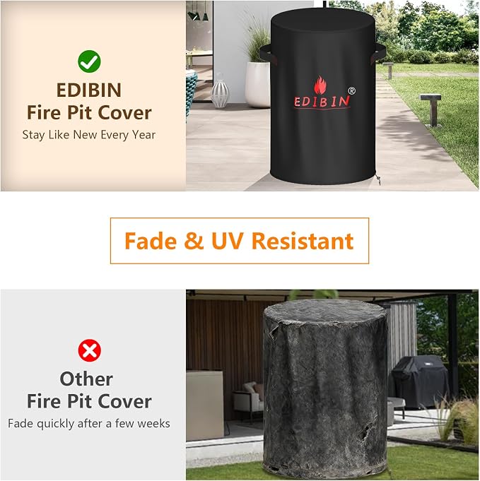 31 inch Round Fire Pit Cover for Bali Outdoors 30 in Round Fire Pit Table - Image 6