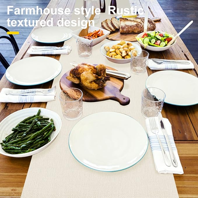 Wipeable Table Runner, Thick Farmhouse Dresser Runner, Rustic - Image 2