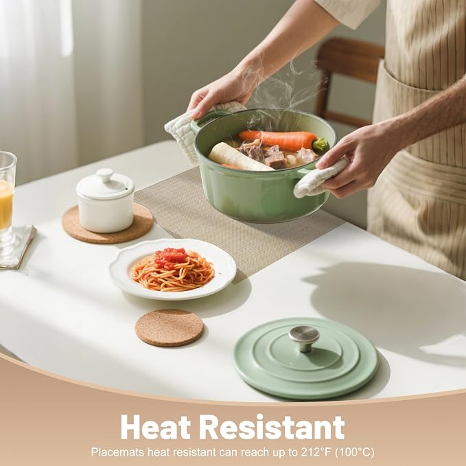 Placemats Set of 12，Non-Slip PVC Weave Table Mats Easy to Clean，Heat Resistant - Image 7