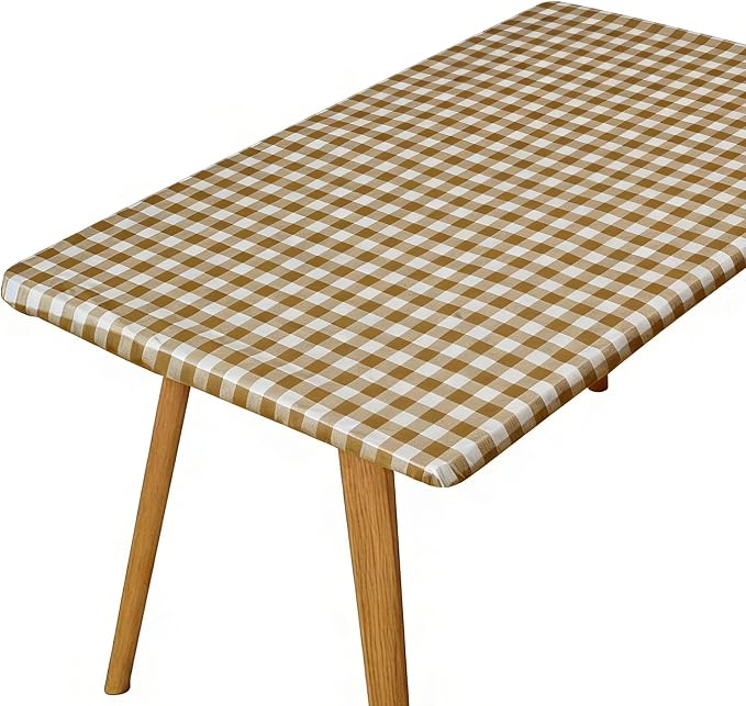 Rectangle Picnic Table Cloth, Elastic Waterproof Fitted Vinyl Tablecloths by Unknown