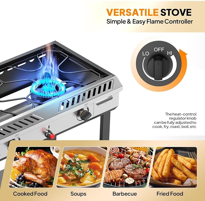Bonnlo 2 Burner Propane Gas Stove - Image 5