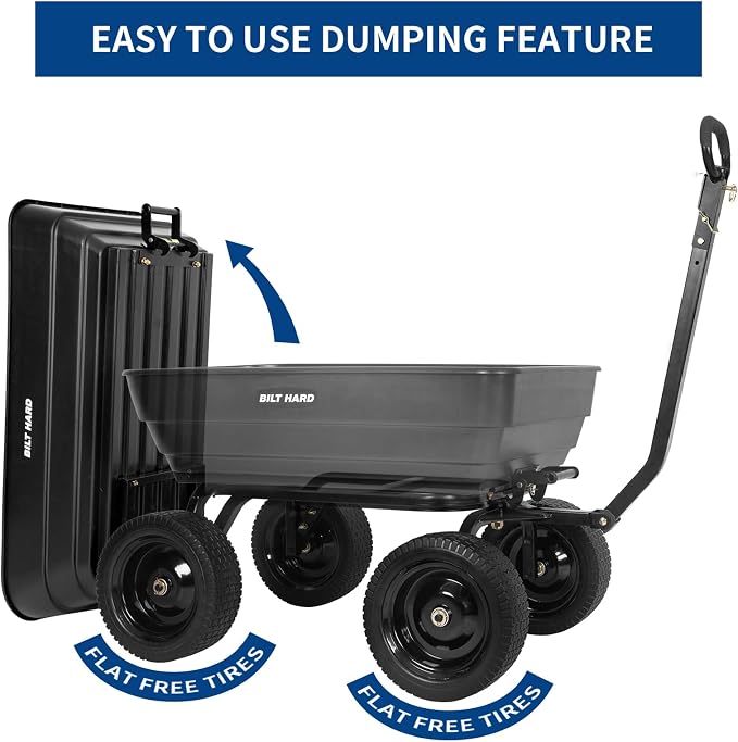 BILT HARD Poly Garden Dump Cart 1200 lbs - Image 8