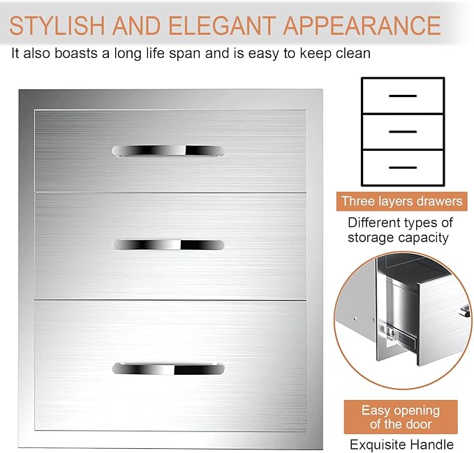 Flush Mount Stainless Steel Double Drawers - Image 3