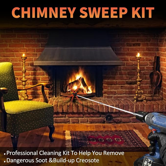 Sealegend 46 Feet Chimney Cleaning Kit Chimney Brush, Chimney Sweep Kit and - Image 3