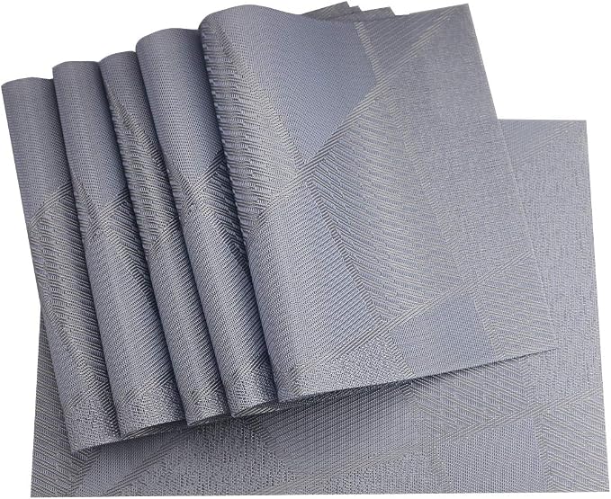 Gugrida Natural Placemats Woven Vinyl Insulation Washable Table Placemats - Image 2