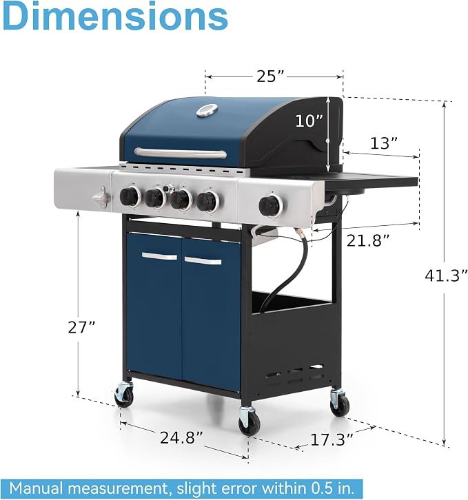 GREEN PARTY 4 Burner BBQ Propane Gas Grill - Image 5
