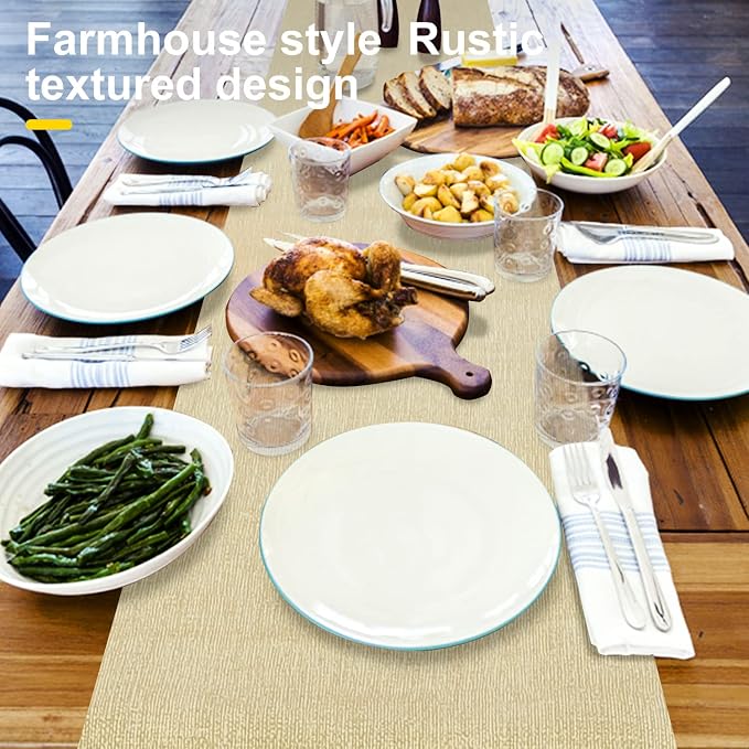 Waterproof Wipeable Table Runner, Thick Farmhouse Runner, Dresser Runner - Image 2