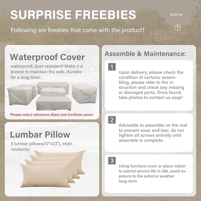 7 PCS Patio Furniture Set Outdoor Patio Furniture - Image 6