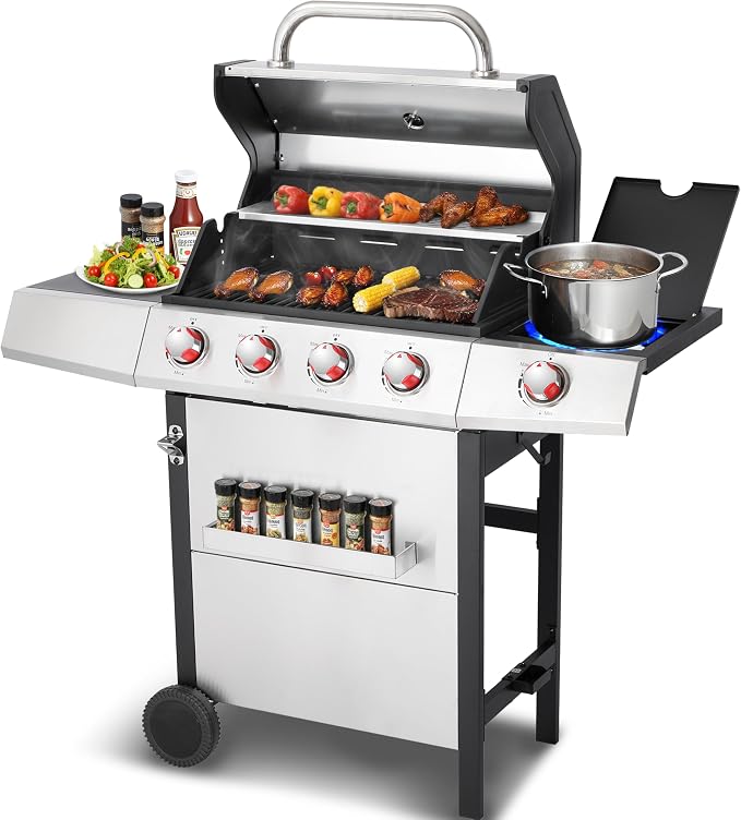 Griddle Grill Combo, Propane Gas and Charcoal Grill Combo, Outdoor BBQ Grills by Unknown