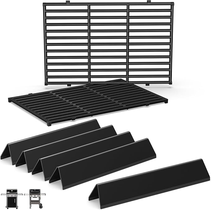 Spirit E310 Grill Parts for Weber Spirit, 17.5" Grill Grates 15.3" Flavorizer by QuliMetal