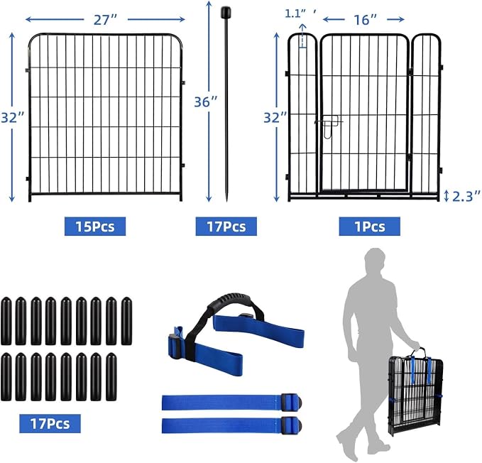 ADAVIN Garden Fence 32 in x 35.4 ft 16 Panels - Image 3