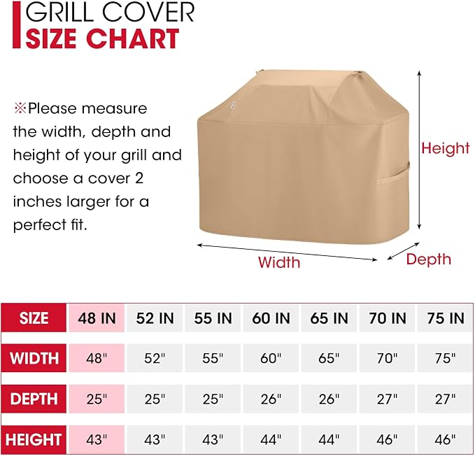 Unicook BBQ Grill Cover for Outdoor Grill 48 Inch, Heavy Duty Waterproof 2 - Image 6