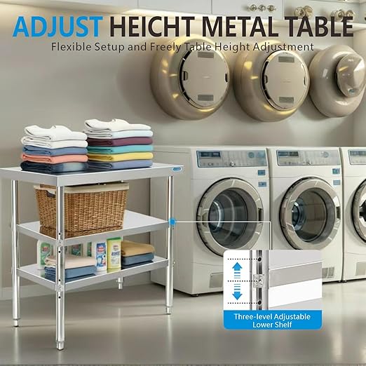 Stainless Steel Table Commercial Stainless Steel Prep Table 18 x 30 Inch - Image 3
