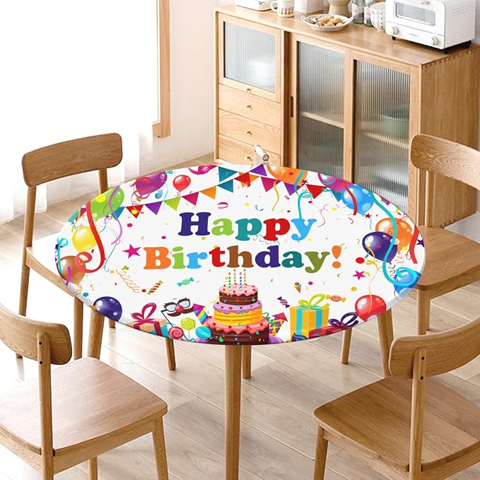 Birthday Round Fitted Tablecloth - Image 8