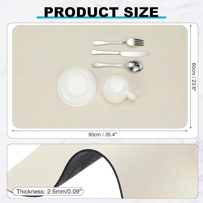 uxcell Silicone Mats for Kitchen Counter, 35.4" x 23.6" Non-Slip Countertop - Image 2