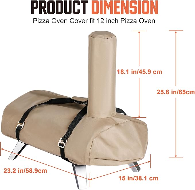 BIG HORN OUTDOORS 12Inch Pizza Oven Cover, Heavy Duty Waterproof and Weather - Image 2