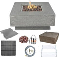 Elementi | Bundle Manhattan Gas Fire Pit Cast Concrete 36" Square Fire Table by AMSFireplaceInc