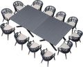 PURPLE LEAF 14 Pieces Outdoor Dining Set All Weather Wicker Patio Dining Set by Unknown