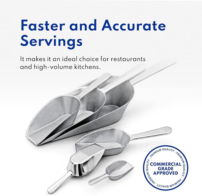 New Star Foodservice 34622 Cast Aluminum Flat Bottom Utility Scoop, Extra Small - Image 7