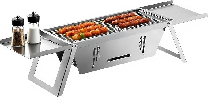 Stainless Steel Grill for Home Indoor Outdoor Camping Charcoal Convenient by Unknown