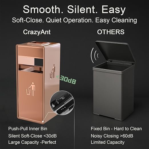 Commercial Trash Can - 42L Heavy Duty Stainless Steel Garbage Bin - Image 5