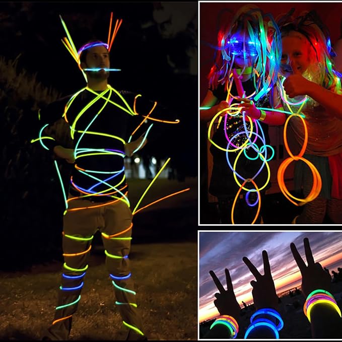 200 Pcs Glow Sticks Bulk Party Pack, Glow in the Dark Light Up Sticks - Image 9