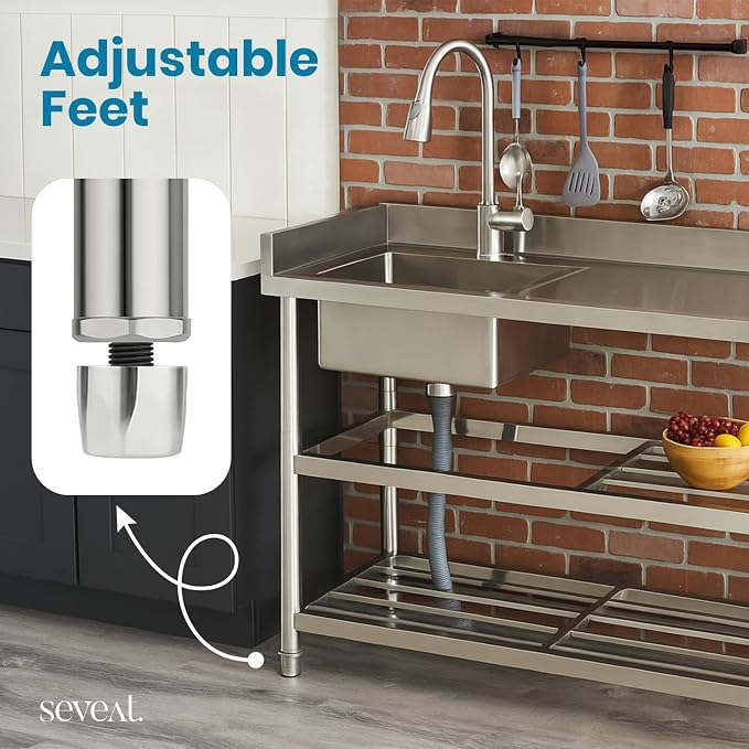 Stainless Steel Utility Sink Freestanding Laundry Sink - Image 6