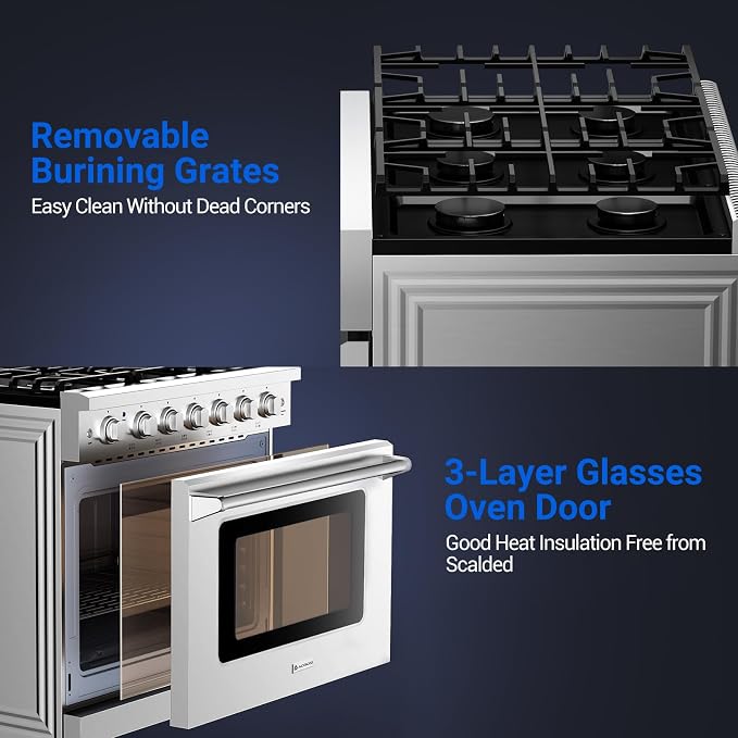 AAOBOSI 36 Inch Front Control Gas Range Oven - Image 8