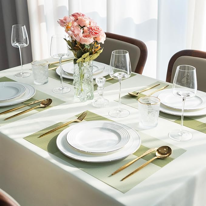 Placemats Set of 6 Vinyl/Plastic Woven Place Mats - Image 6