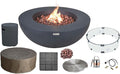 Elementi | Bundle Lunar Gas Fire Pit Cast Concrete 42" Round Fire Table by AMSFireplaceInc