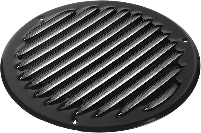 Repa Market 6 Inch Round Air Vent Cover/Black Galvanized Steel Louvered Grill - Image 9
