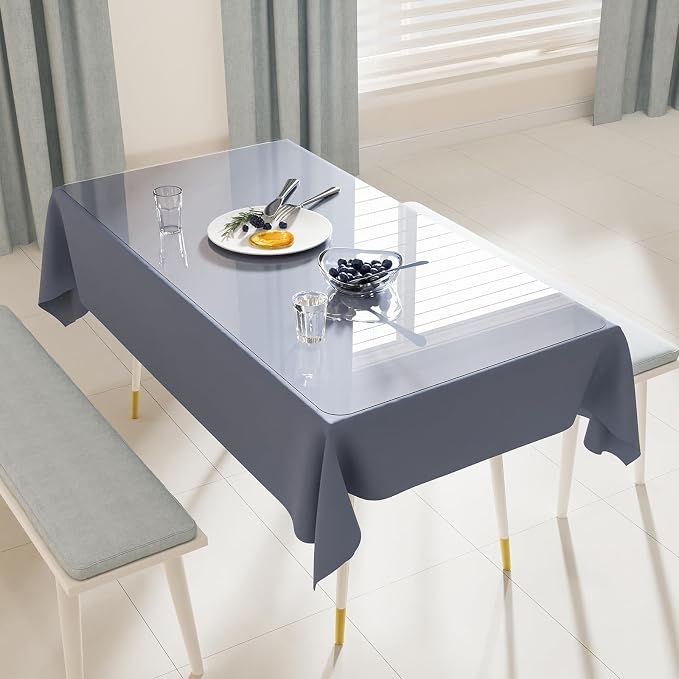 24" x 48" Crystal Clear Plastic Table Cover Protector, Spill Resistant Soft PVC by FURKIT
