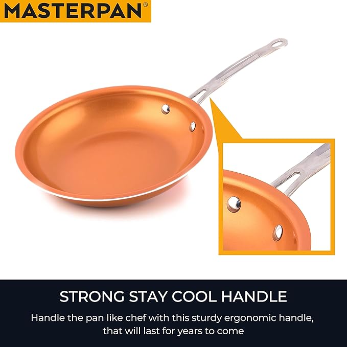 10-Inch Copper Ceramic Nonstick Fry Pan with Aluminum Body