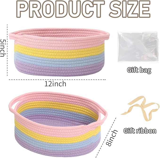 Woven Basket, Small Rope Storage Bin - Image 2