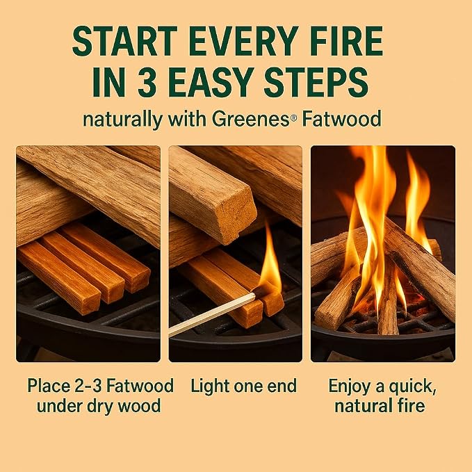 Greenes Fence Fatwood Fire Starter – 50 lb Box – 100% Natural Resin Pine - Image 4