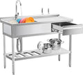 304 Stainless Steel Utility Sink – Free Standing Single Bowl by Unknown