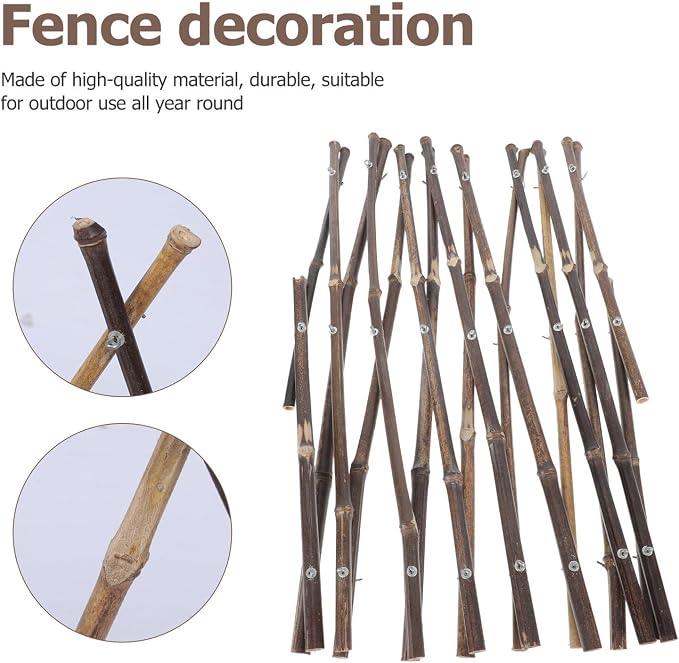 Toyvian Stretchable Garden Fence Natural Reed Decorative Partition - Image 4