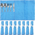 ikaufen 8/10Pcs Silver Storage Bags Anti Tarnish Flannel Protector Bags Blue by ikaufen