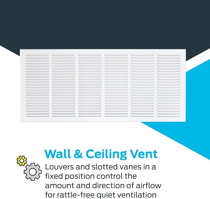 EZ-FLO 30 x 12 Inch White Return Vent Cover - Image 5