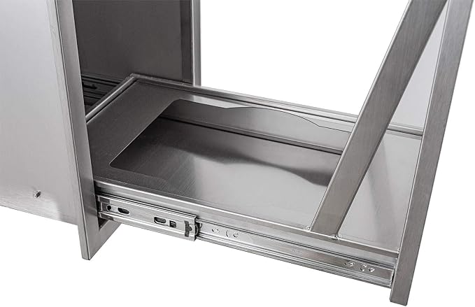 TIANAI 14" Single Pull-Out Trash Drawer Stainless Steel Outdoor Kitchen Trash - Image 4