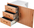 Stainless Steel Outdoor Kitchen Door Drawer Combo 38.2" W x 20.5" H x 22.6" D by GarveeTech