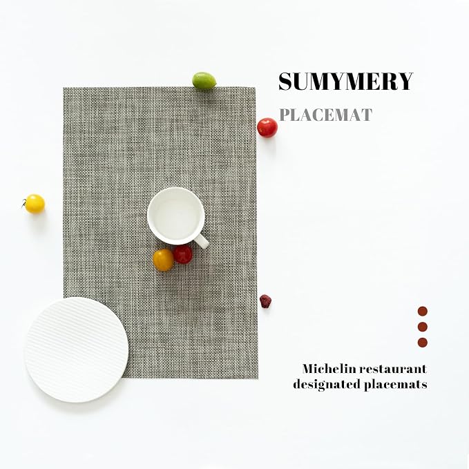 Placemats Set of 12 Vinyl/Plastic Woven Place Mats - Image 5