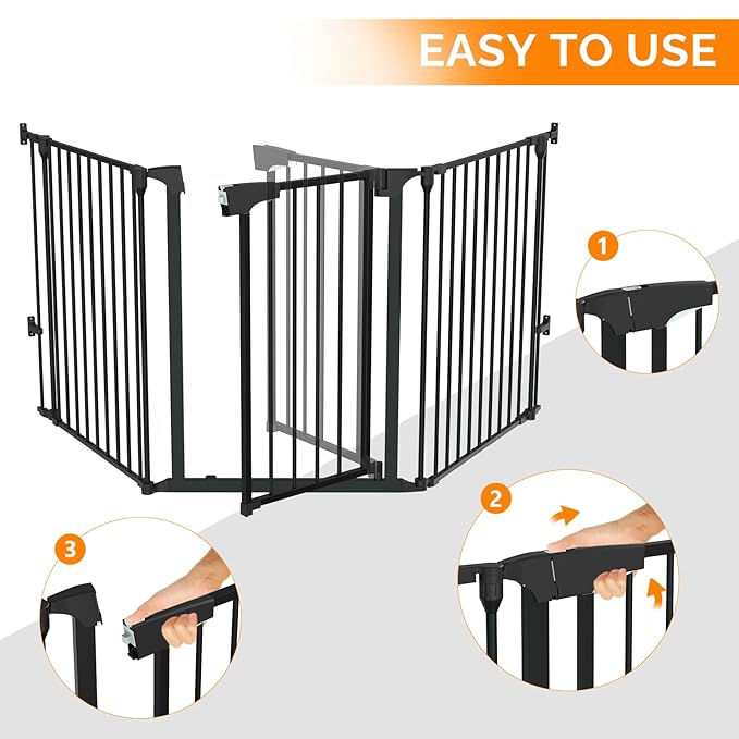 Bonnlo Baby Safety Gate, 82-Inch Configurable Walk-Through Fence - Image 3