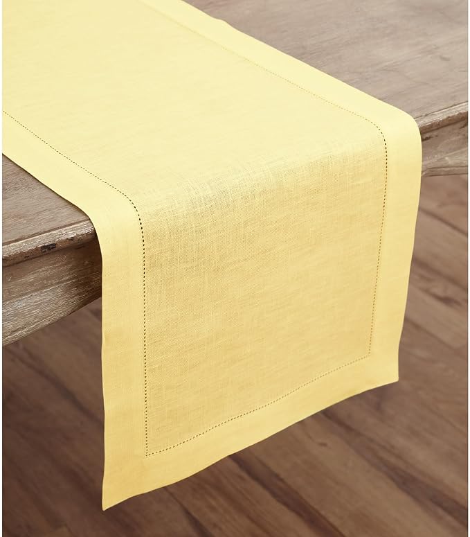 Solino Home Linen Yellow Table Runner 156 Inches Long - Image 2