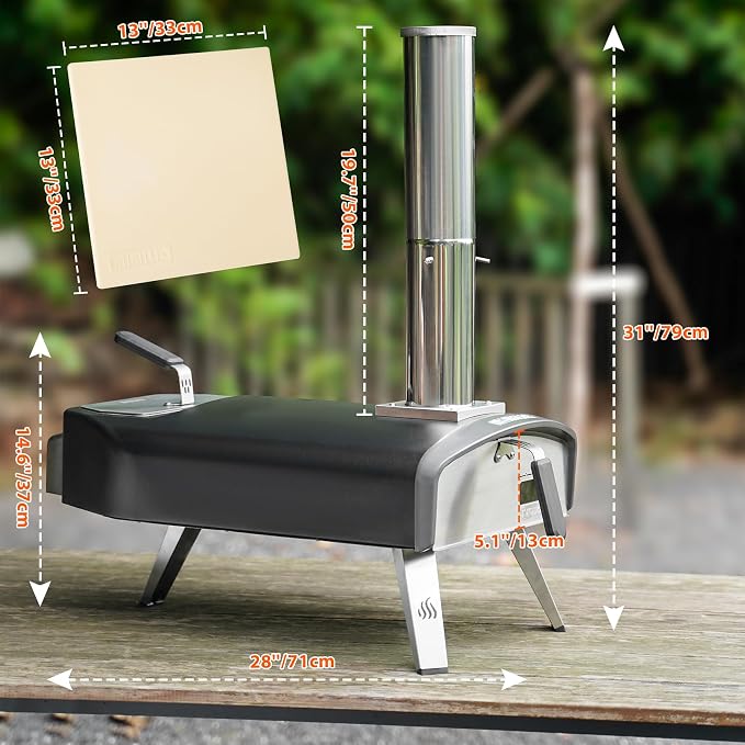 Mimiuo Outdoor Pizza Oven 12“ Wood Charcoal Fired Pizza Oven - Image 3