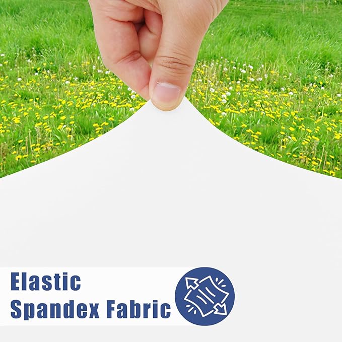 Spandex 8 Foot Rectangle Table Cloth 6 Pack, Elastic Fitted Tablecloths - Image 2