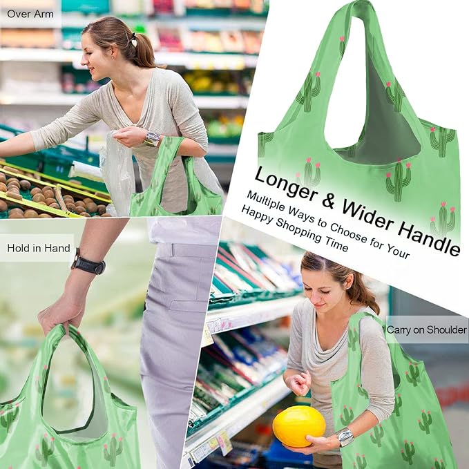 BeeGreen Geometry Reusable Grocery Bags Bulk 6 Packs X-Large, Reusable Shopping - Image 5